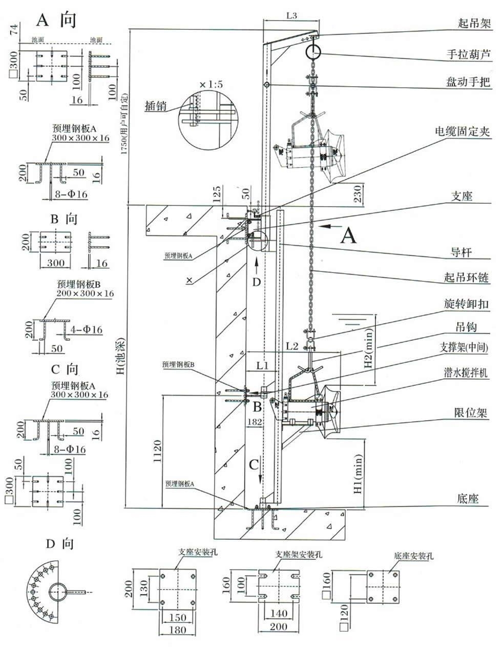 潜水搅拌机结构图